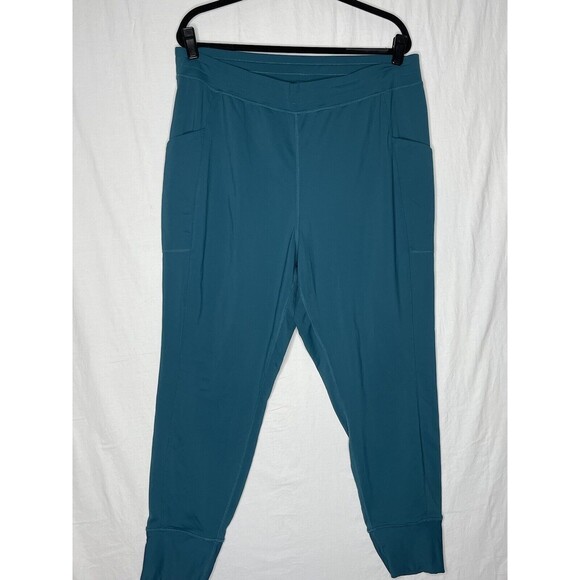 Fabletics Pants - Fabletics Plus Size Jogger Women's 1X Teal Lightweight Performance w/Pull String